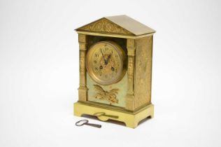 A 19th Century French brass mantel clock