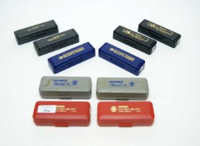 A collection of harmonicas