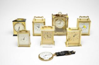 A selection of brass clocks
