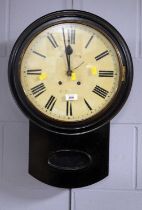 A 19th Century ebonised wood wall clock