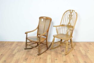 A modern rocking chair by Novoles: and another cane back rocking chair (2)
