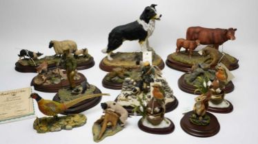 A selection of Border Fine Arts decorative animal figures