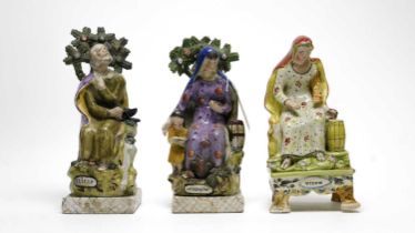 A 19th Century Staffordshire ceramic figures of a ‘Widow’ and two other Staffordshire figures