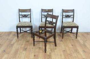 A set of four Regency mahogany dining chairs