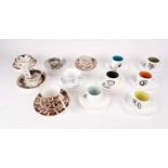 A set of Susie Cooper coffee cups and saucers, and other tea ware by various makers