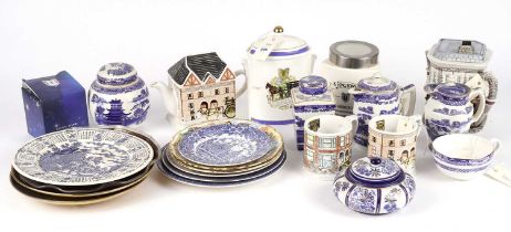 A collection of Ringtons blue and white ceramic tea ware