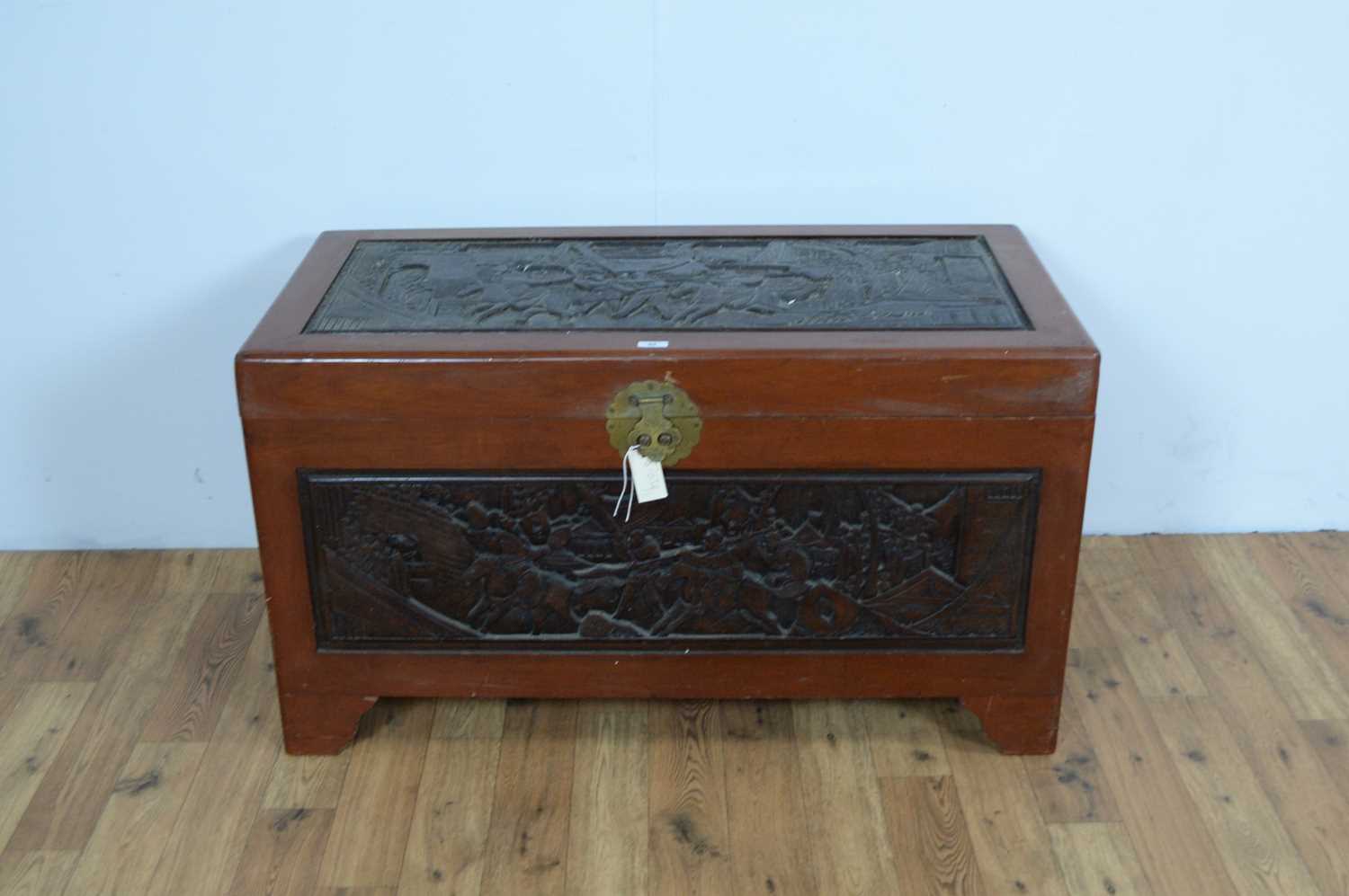 A 20th Century Chinese Oriental Camphorwood chest - Image 2 of 7