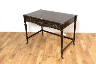 A late Victorian mahogany writing desk