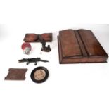 An early 20th Century stationary box and other items