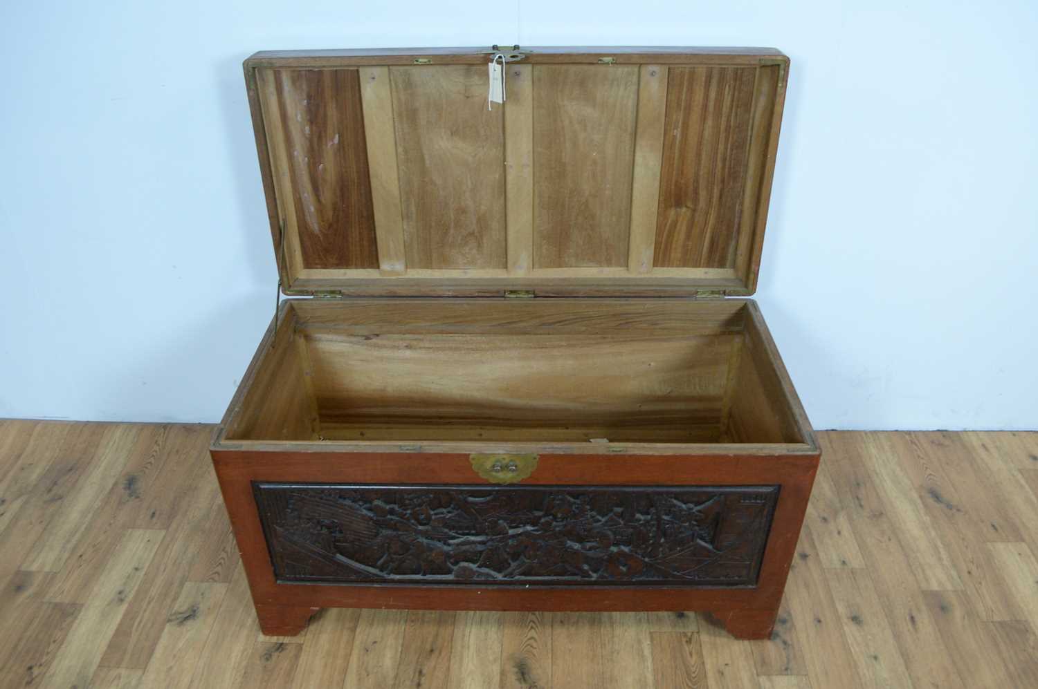 A 20th Century Chinese Oriental Camphorwood chest - Image 3 of 7