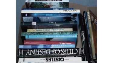 A selection of hardback coffee table books