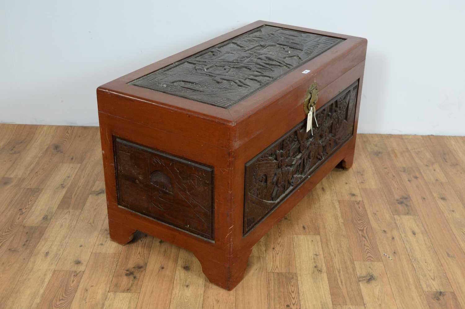 A 20th Century Chinese Oriental Camphorwood chest - Image 7 of 7