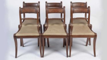 A set of six Regency mahogany dining chairs