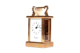 A 20th Century brass carriage clock