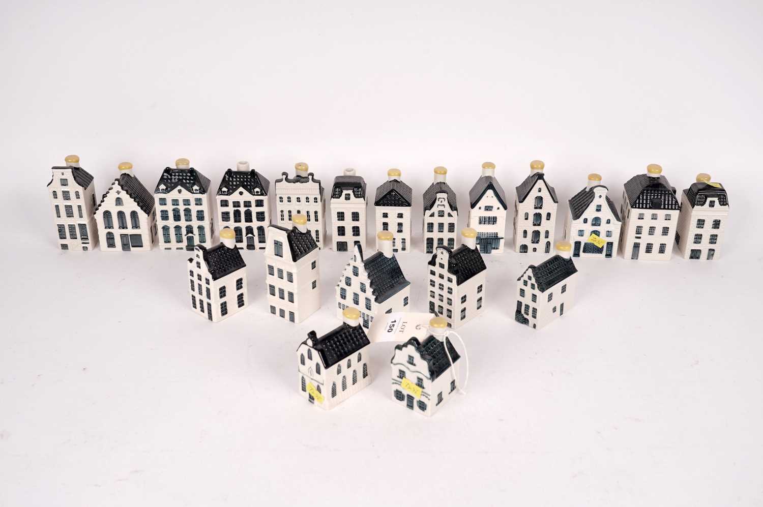 A selection of KLM delft decorative ceramic house decanters