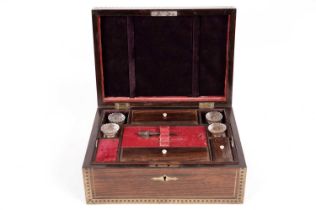 A 19th Century rosewood vanity set