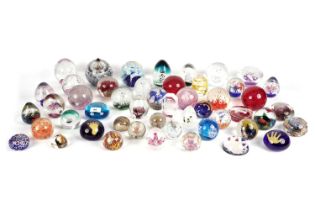 A selection of glass paperweights