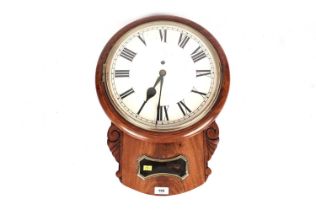 A 19th Century mahogany drop dial wall timepiece