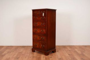 Bradley Furniture: A reproduction mahogany tallboy chest of drawers