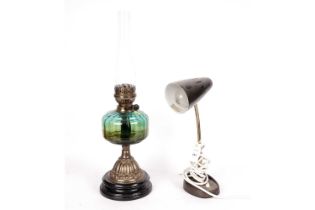 A 19th Century brass oil lamp