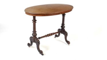A Victorian burr walnut centre table