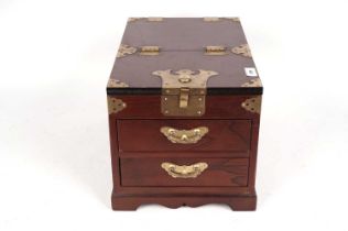 An oriental jewellery box box and a trinket box