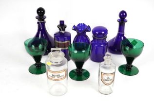 Jars, decanters and other glass items