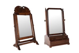 Two Georgian swing toilet mirrors