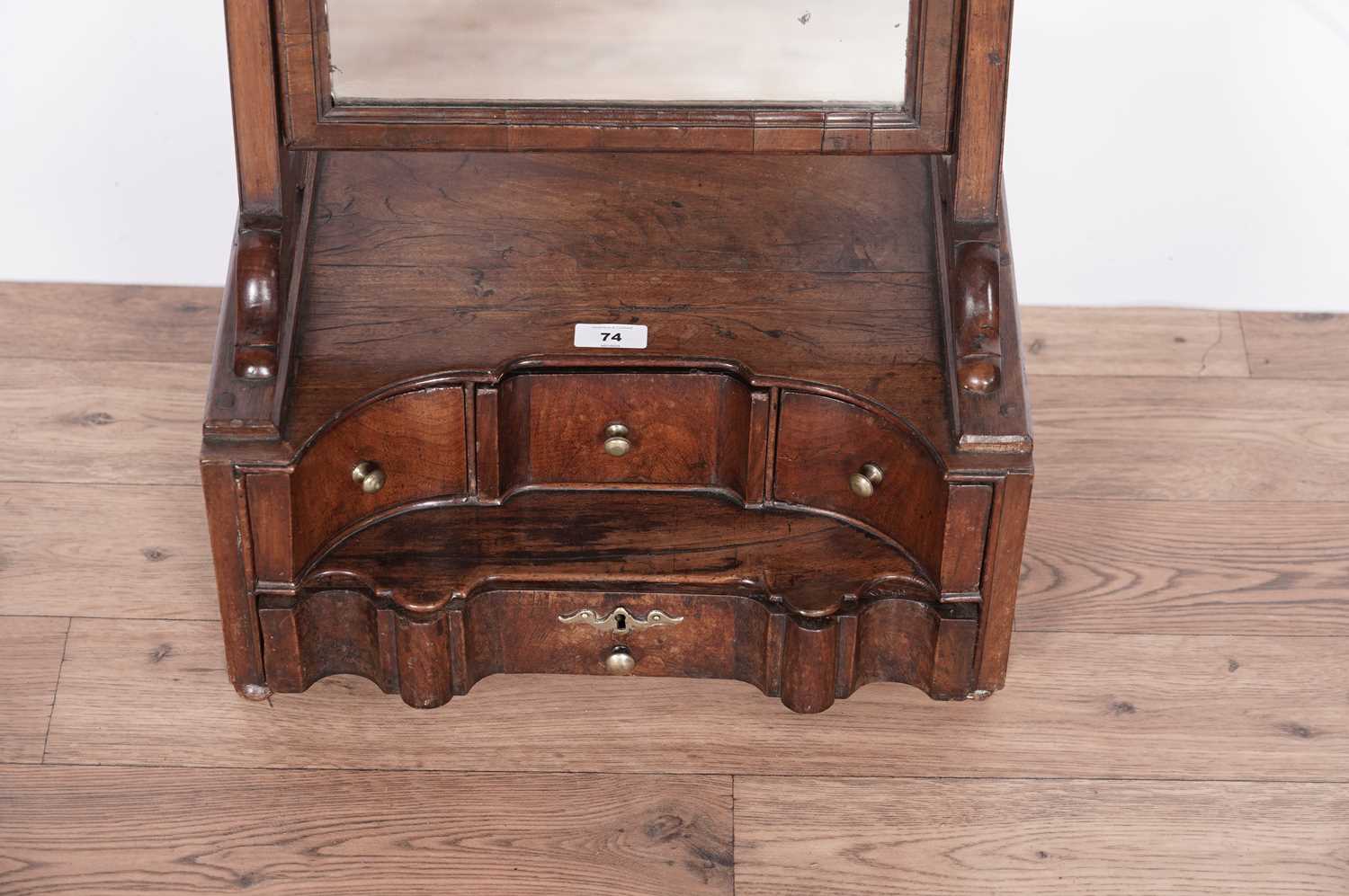 A mid 18th Century mahogany swing frame toilet mirror and a Victorian burr walnut wall cabinet - Image 4 of 9