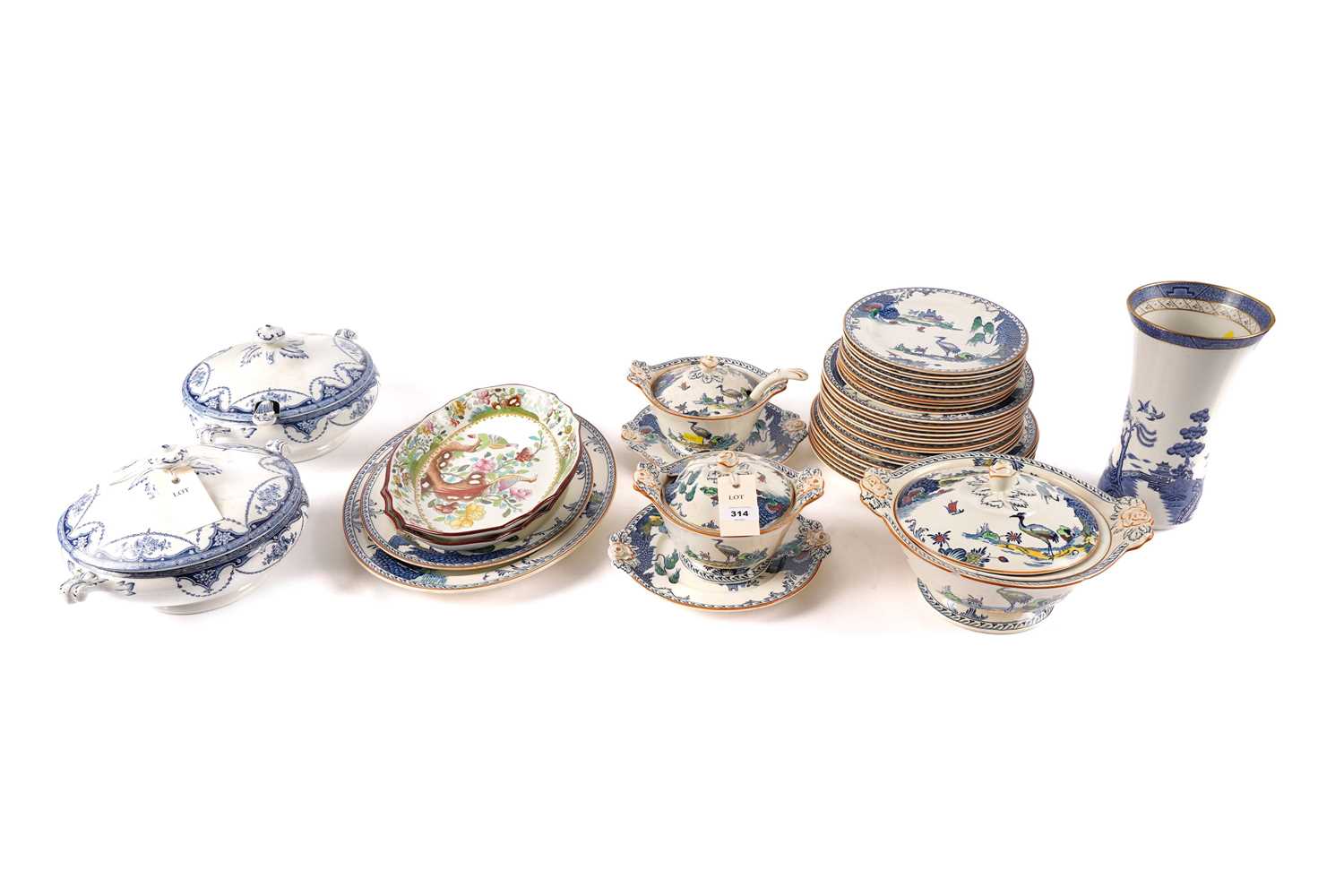 A selection of 19th Century and later dinner ware