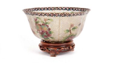 Late 19th century Chinese 'Plique a jour' bowl