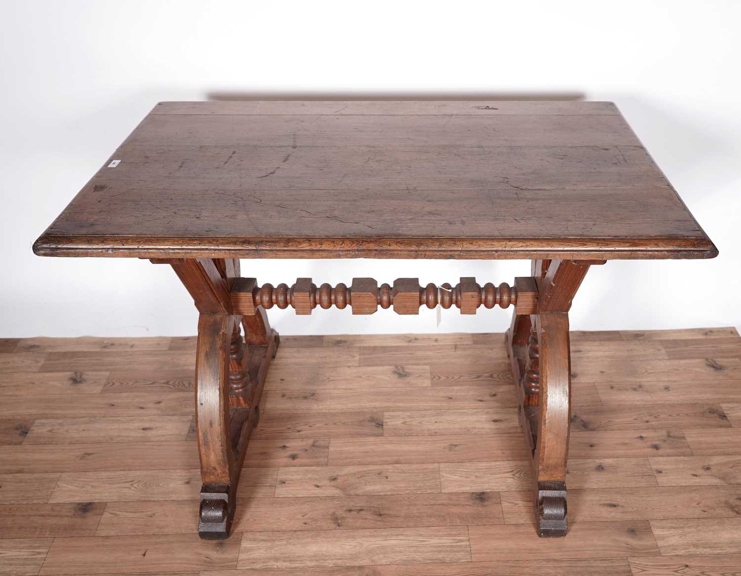 A pitch pine ecclesiastical altar table, late 19th/20th Century - Image 3 of 11