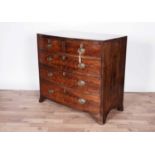 A George III bowfront chest of drawers