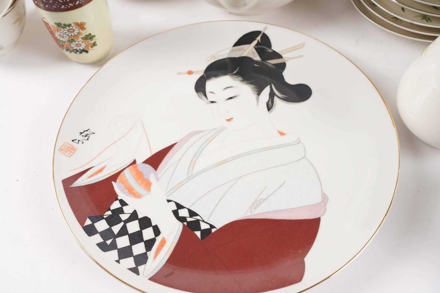 A 20th Century Japanese dinner service, and other Asian and African decorative items - Image 6 of 8