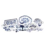 A selection of blue and white decorative ceramics