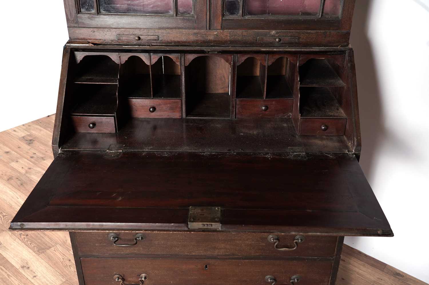 A George III mahogany bureau bookcase - Image 5 of 5
