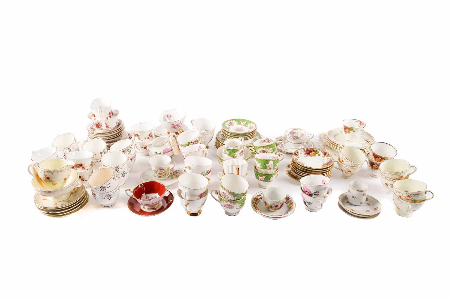 A collection of ceramics by Royal Albert and others