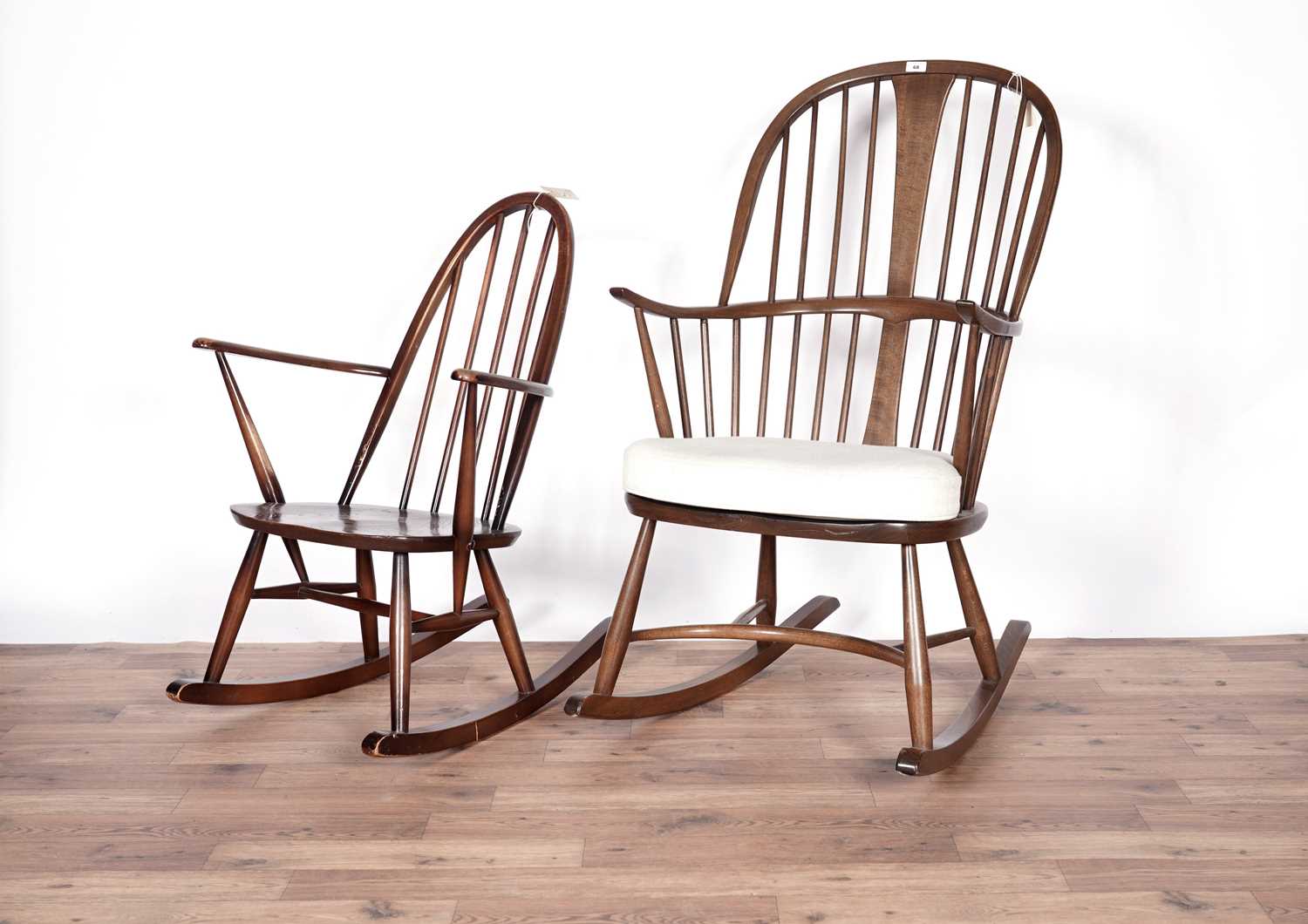 Ercol 'Chairmaker' rocking chair and a Windsor rocking chair