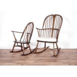 Ercol 'Chairmaker' rocking chair and a Windsor rocking chair