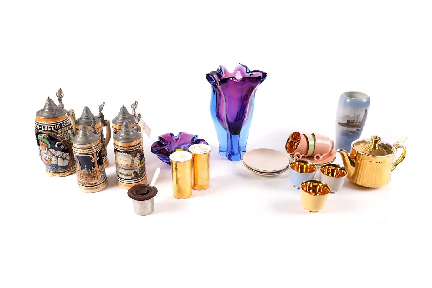 A collection of ceramics and glass