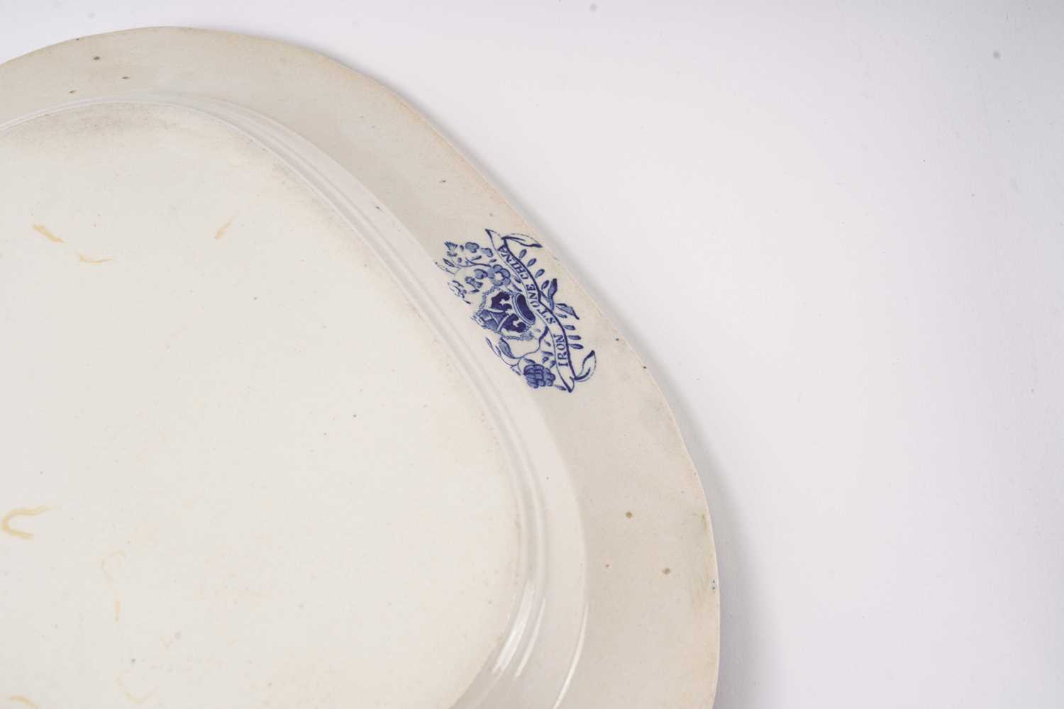 A collection of blue and white meat plates - Image 4 of 10