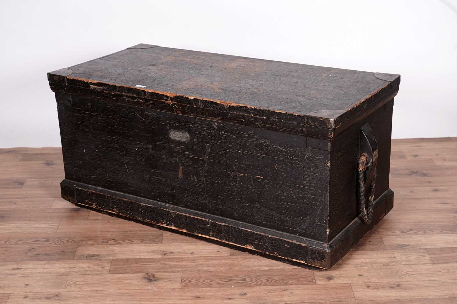 An early 20th century blanket box and a mid 20th Century oak coffer - Image 5 of 8