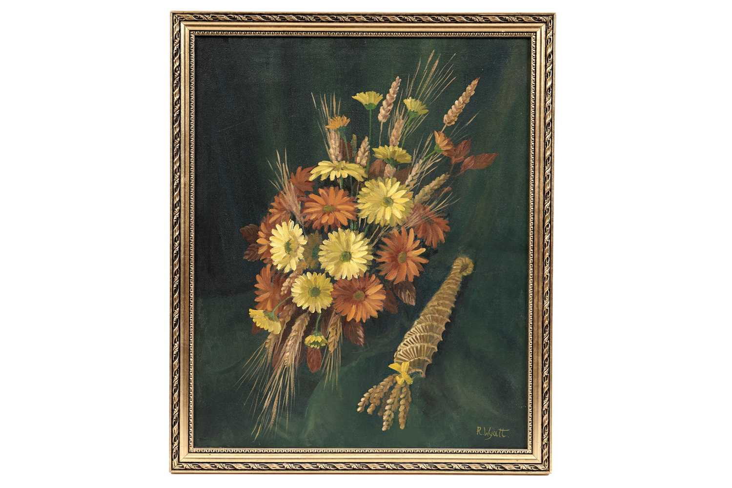 R* Wyatt - Still Life with Dried Flowers | acrylic on canvas