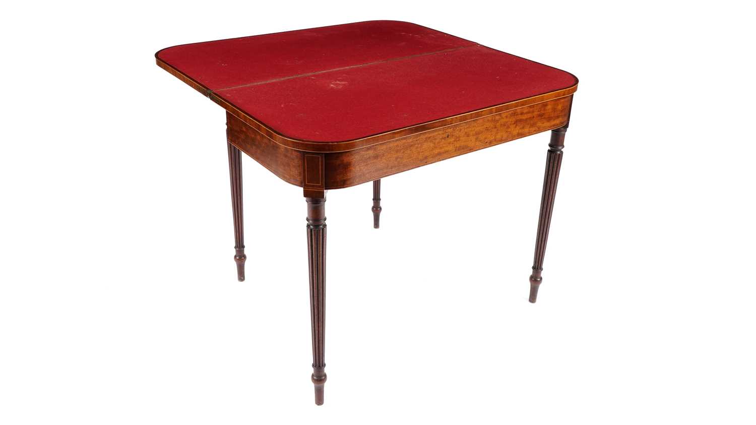 A George III 'fiddle back' mahogany card table - Image 5 of 15