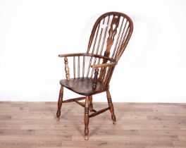 A 19th Century oak, ash and fruitwood Windsor chair