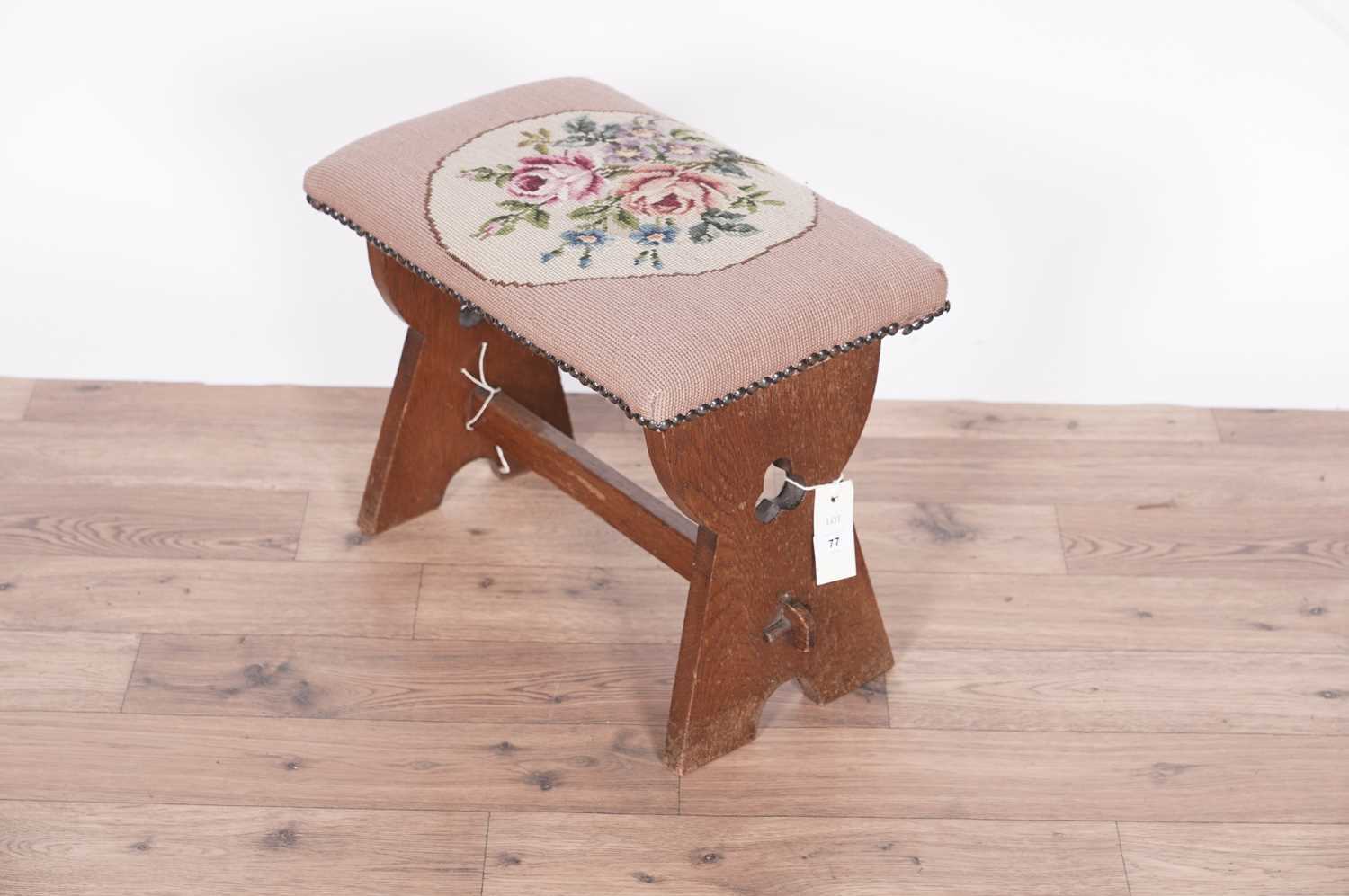 A George III oak childs chair, 20th Century hardwood spinning chair and a Victorian stool - Image 8 of 9