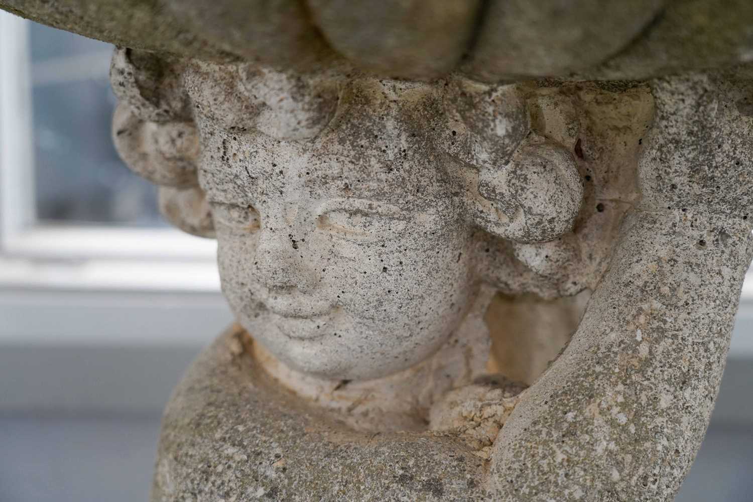 A decorative stone composite planter of a cherub - Image 2 of 3