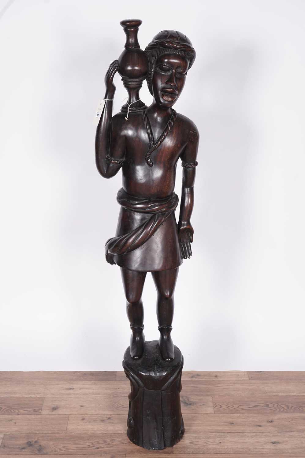 An African carved hardwood figure - Image 2 of 4