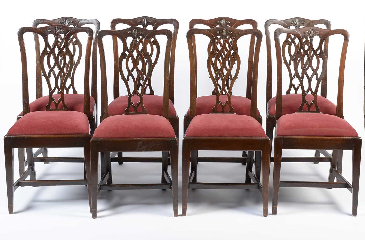 A set of ten George III style mahogany dining chairs - Image 3 of 14