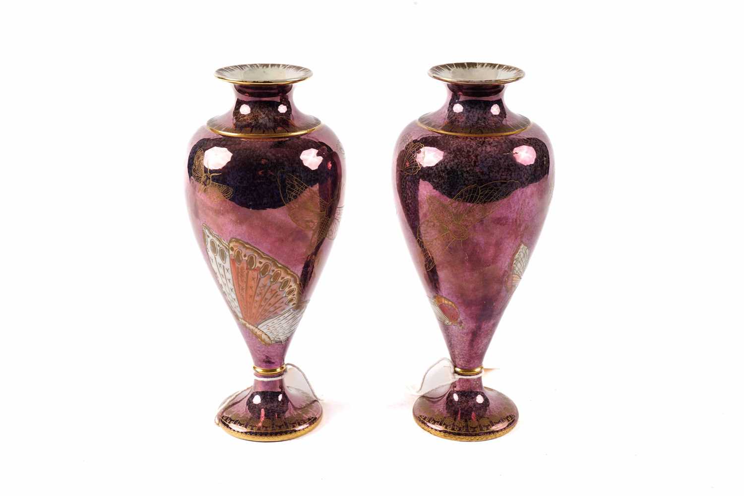 A pair of Carlton Ware Armand lustre vases